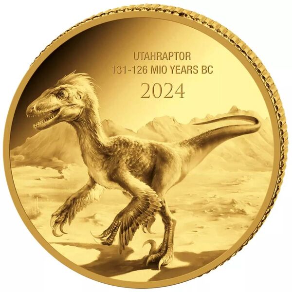 金貨 古代生物 恐竜ユタラプトル 観賞用プルーフ コインカプセル入 発行枚数2000枚のみ