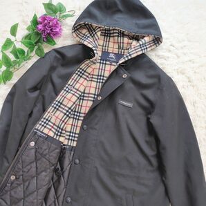 BURBERRY LONDON ノバチェック ロゴボタン 中綿 フードジャケット