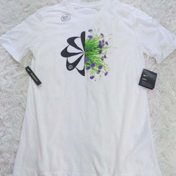 タグ付 美品 NIKE 風車ナイキ Dri FIT Tシャツ 花柄