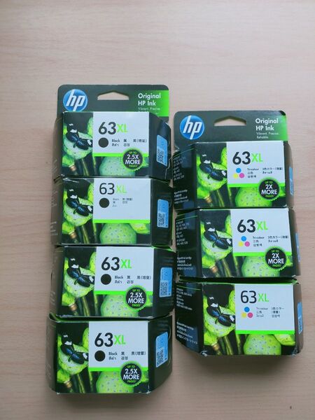 HP インクカートリッジ 63XL カラー ブラック 7個