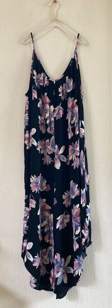 Mahina シワ加工 花柄 オールインワン