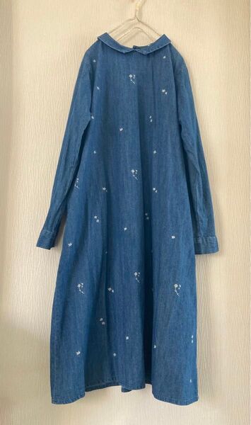 クラウドナイン ちび襟 小花刺繍 チュニック ワンピース