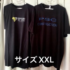 ◆輸入古着Tシャツ◆ビッグサイズプリントTシャツ2枚セット XXL ブラック M