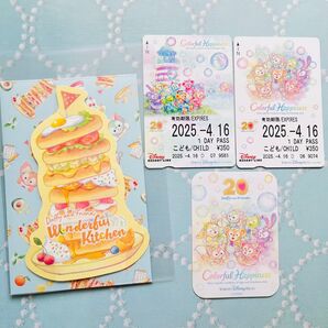 ディズニーリゾートライン★フリー切符★フリーきっぷ★ダッフィー20周年★ステッカー★グリーティングカード