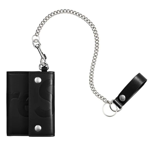 Supreme Leather Chain Wallet Black