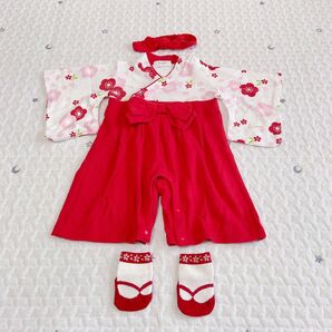 袴ロンパース3点セット