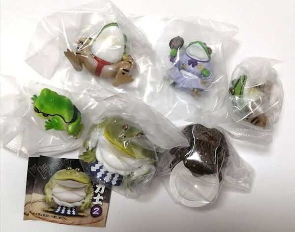 蛙力士2 はっけよいフィギュア 全6種セット マルメタピオカガエル ヒキガエル トノサマガエル アマガエル モリアオガエル