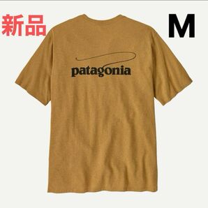 【新品】patagonia パタゴニア キャスティングロゴ コットン Tシャツ Mサイズ