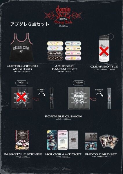 StrayKids dominATE JAPAN World Tour アプグレグッズ エコパ5/17分 クリアボトルのみ無 6点