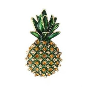 ブローチ パイナップルA トロピカル フルーツ ジルコニア かわいい 可愛い アクセサリー ピン