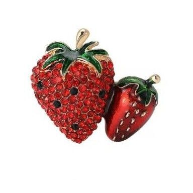 ブローチ いちごC イチゴ 苺 ジルコニア 可愛い かわいい アクセサリー ピン