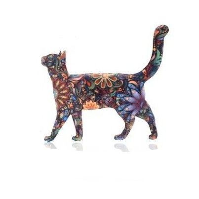ブローチ 猫のアクリルブローチA ねこ ネコ アクリルプレートブローチ カラフル アクセサリーピン かわいい 可愛い