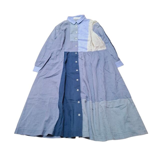 latelierdusavon ロングシャツワンピース Free パッチワーク