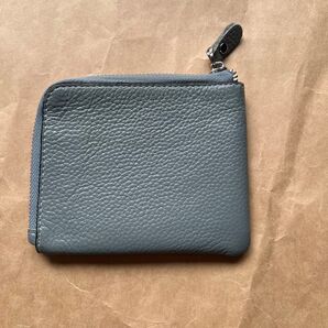 ミニ財布 本革 パステル ブルー