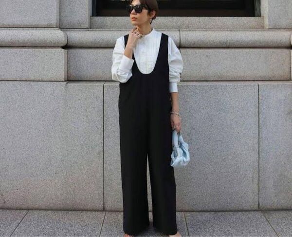 大特価 美品 マチャット オールインワン サロペット ワイドパンツ 黒 M L 人気ブランド 正中雅子