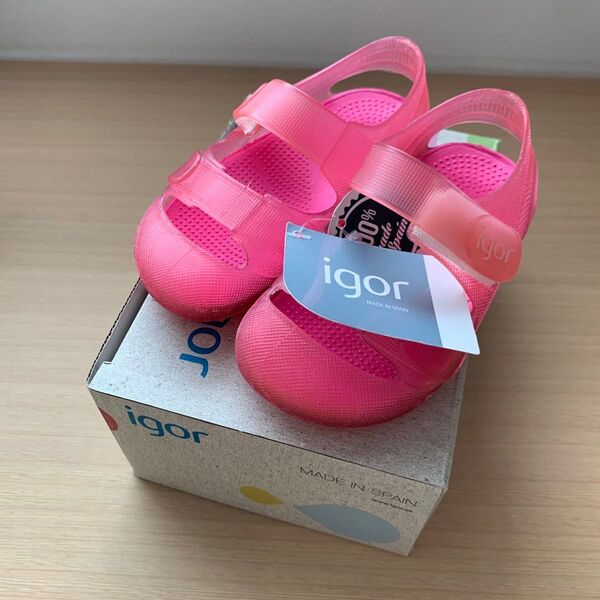 igor イゴール キッズ サンダル EUR21(12.0 cm)ピンク プール