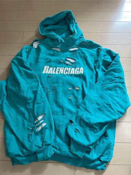 21SS BALENCIAGA デストロイ バレンシアガ パーカー