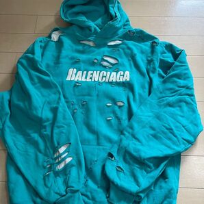 21SS BALENCIAGA デストロイ バレンシアガ パーカー