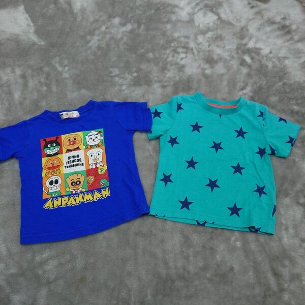 アンパンマンと星柄Tシャツ 2枚セット 男の子 半袖 80