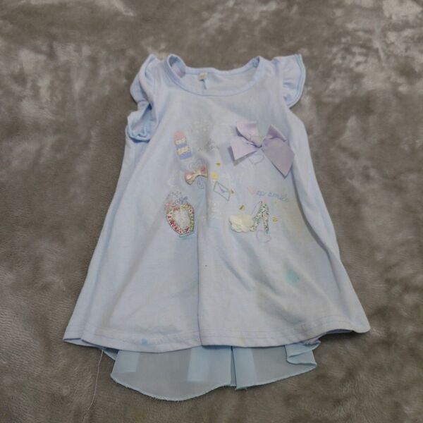 女の子 ノースリーブワンピースチュニック 子供服 トップス キッズ 110