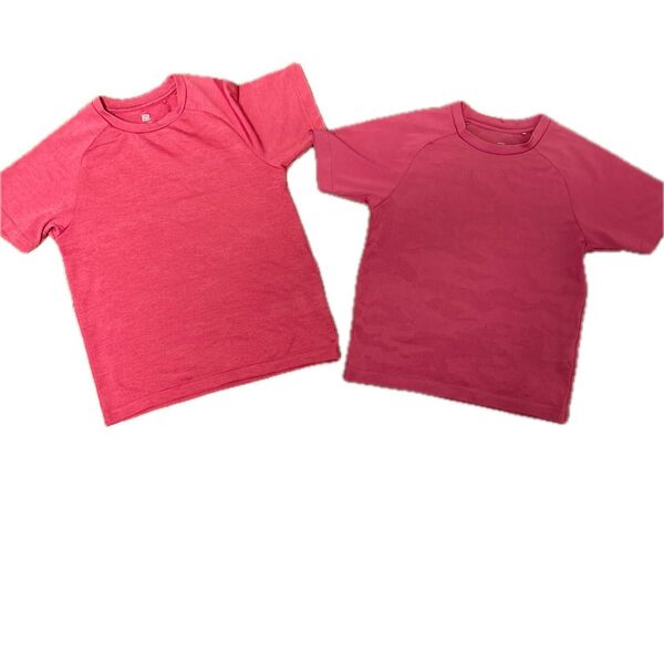 ユニクロ 子供用 Tシャツ ピンク2枚(120.130センチ)セット