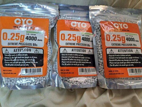 CYC バイオBB弾0.25g 3袋セット