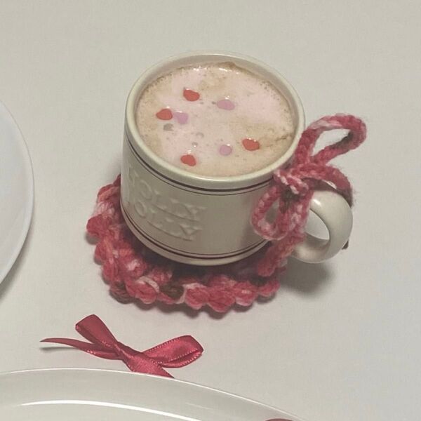【 まとめ売り 】 コースター リボン カフェ風 おうちカフェ アフヌン 手作り