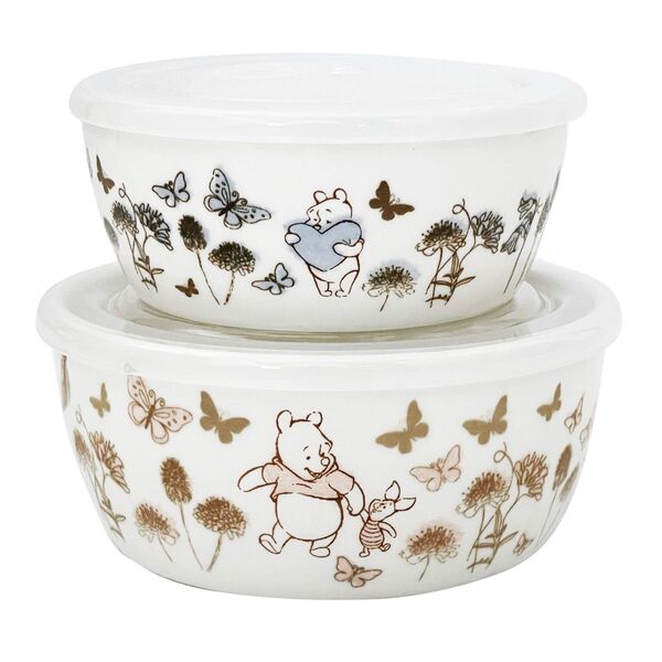 【新品】くまのプーさんディナーウェアシリーズ レンジパック2個セット 保存容器 食器 茶碗