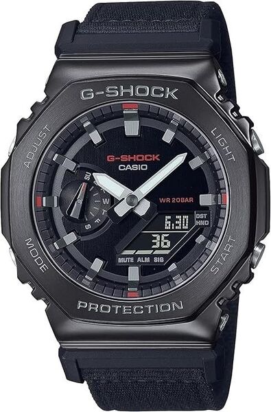 CASIO カシオ G-SHOCK メタルベゼル クロスバンド メンズ アナデジ ブラック GM-2100CB-1A 逆輸入