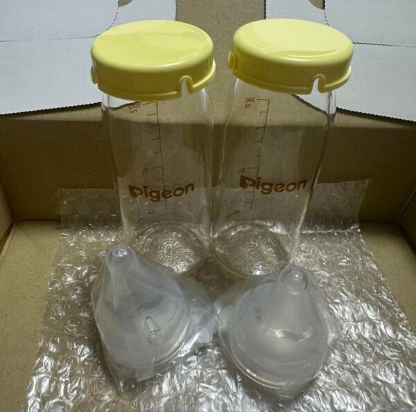 【新品未使用】ピジョン病産院用哺乳びん(直付け式)母乳実感100mL6点セット