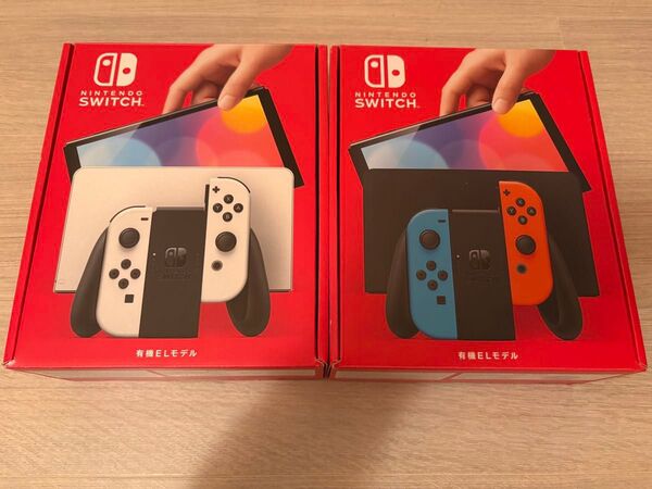 【未使用】2台セット 有機EL Nintendo Switch ニンテンドースイッチ 本体 ホワイト ネオン