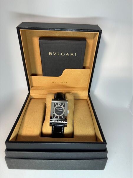 【BVLGARI】ブルガリ レッタンゴロ メンズ 自動巻き RT45S ブラック文字盤
