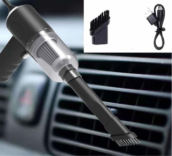 車用/家庭用小型 強力吸引 ワイヤレス掃除機 コードレス USB ハイパワー 電動 軽量 ハンディークリーナー 強力 充電式