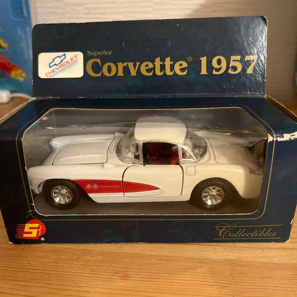 CHEVROLET Corvette 1957 ミニカー Superior 箱付き 未使用 プルバックカー