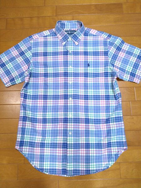 ラルフローレン RALPH LAUREN 半袖ボタンダウンシャツ チェック M