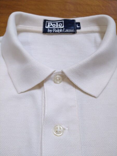 ラルフローレン RALPH LAUREN 半袖ポロシャツ オフホワイト L