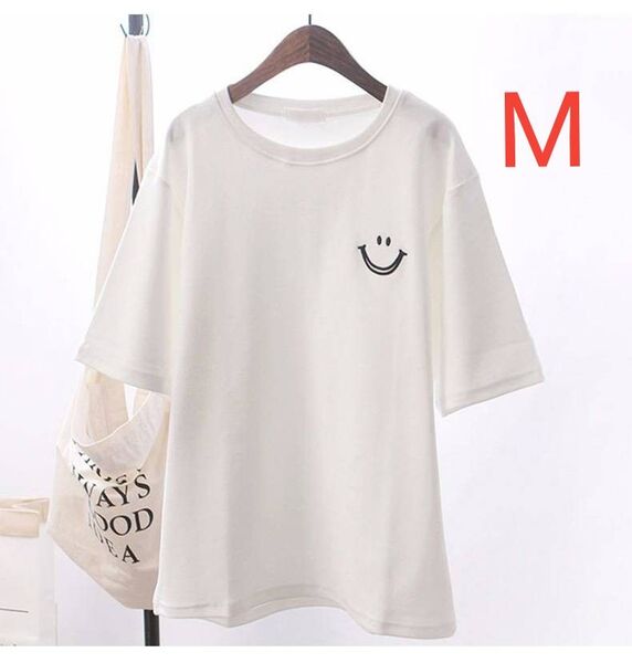 レディース 半袖 Tシャツ かわいい ワンポイント 人気商品 ゆったり シンプル ホワイト