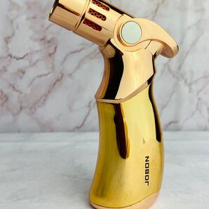 喫煙具 強力ターボライタートーチライター葉巻ライターガスライターガスバーナー 金色 新品未使用