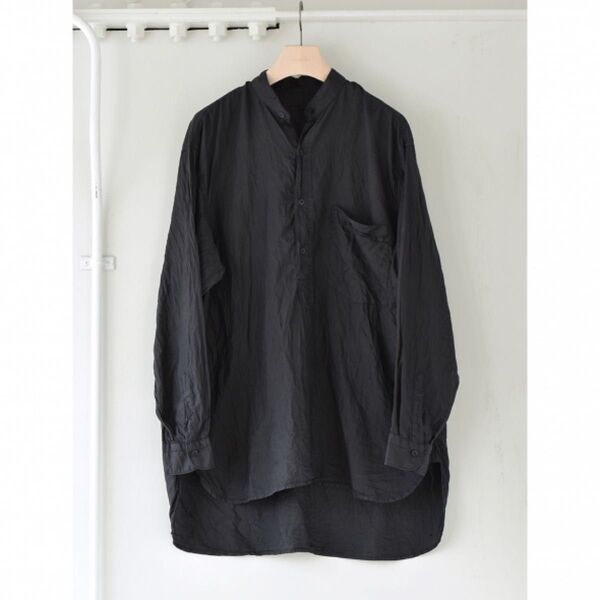 希少 COMOLI 製品染め シルクプルオーバーシャツ size3