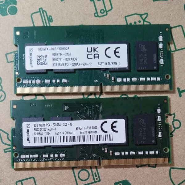 Kingston PC4-3200AA-SC0-12 8GB 2枚16GB 動作品