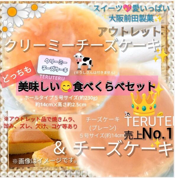 クーポン◎工場直売☆美味しい☆アウトレット◯クリーミーチーズケーキ◯売上No.1☆チーズケーキ(プレーン)各5号◯大阪前田製菓☆