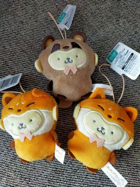 サンリオ 動物着ぐるみマスコット ぬいぐるみ ポムポムプリン キツネ タヌキ