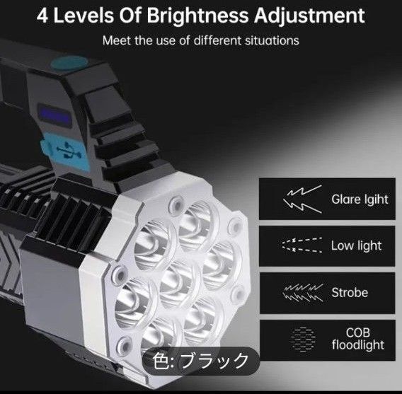 【ご家庭に、レジャーに】 高輝度 未使用 7灯 LEDライト キャンプ釣り防災、アウトドアご両親、おクルマに常備 旅行