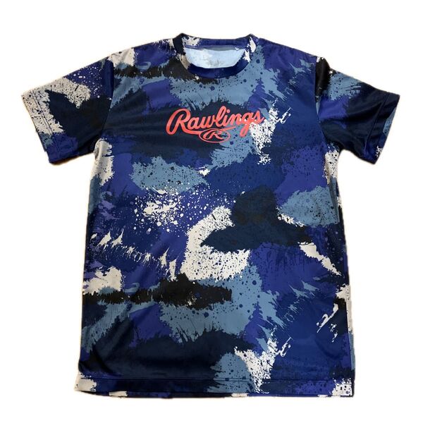 Rawlings 野球 Tシャツ ペイント柄 ブルー系