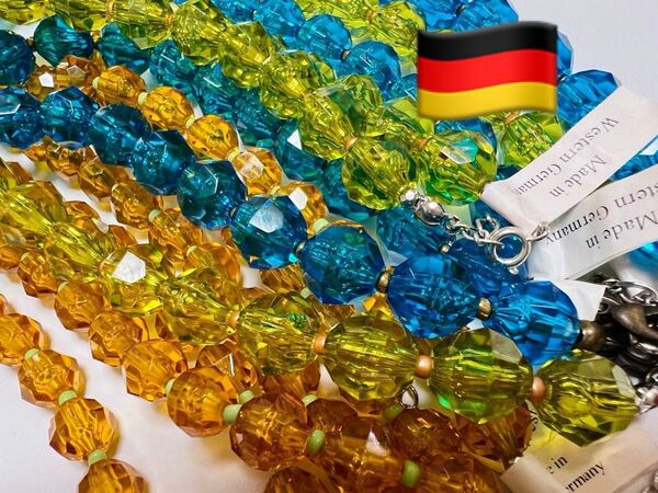 西ドイツ製 ネックレス まとめ売り クリア ビーズ 素材 大量 ヴィンテージ ブルー グリーン オレンジ