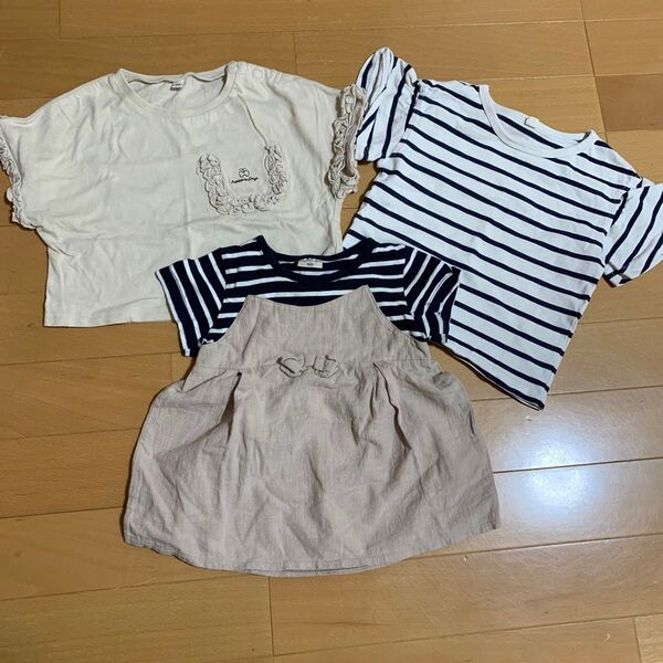 女の子 半袖 Tシャツ カットソー 3枚 セット