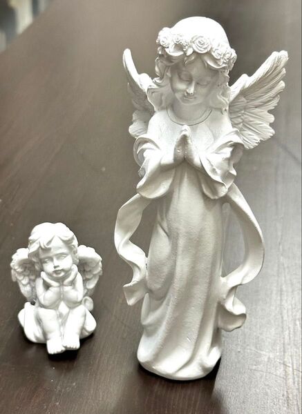 【クーポンがあるうちに】天使 エンジェル オブジェ2体セット 置物 風水 インテリア 樹脂製 雑貨