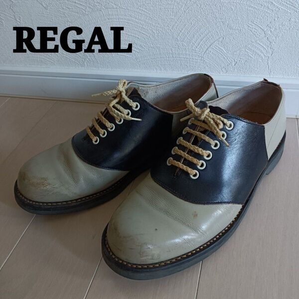 1946 REGAL リーガル 2051N サドルシューズ ドレスシューズ サドルシューズ リーガル レザー グレー ブラック