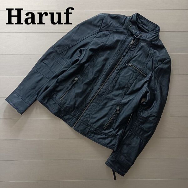 1949 Haruf ハルフ レザージャケット ライダースジャケット 羊革 ラムレザー 本革 ブラック sizeL