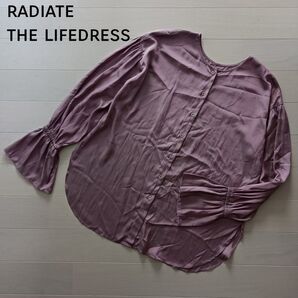 1983 radiate the lifedress ラディエイト ライフドレス サテンブラウス 長袖シャツ 前後2way